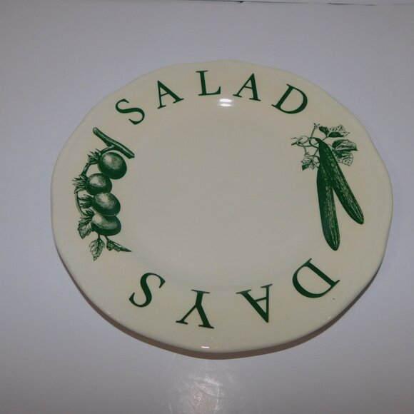 VTG Wood & Sons England The Kitchen Garden Green Salad Days Side Plates 8" - Picture 2 of 3